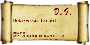 Dobrovics Izrael névjegykártya